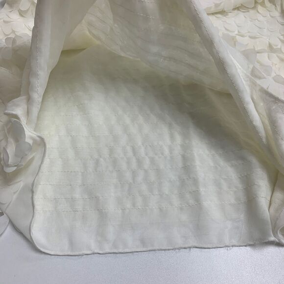 XD Xenia Design Top Womens S Small Cream Appliqué Petal Asymmetrical Boat Neck - Picture 9 of 13